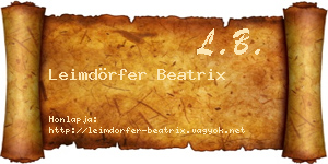 Leimdörfer Beatrix névjegykártya