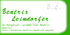 beatrix leimdorfer business card